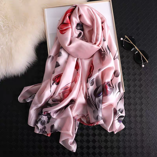 Rosy Whispers Silk Stole