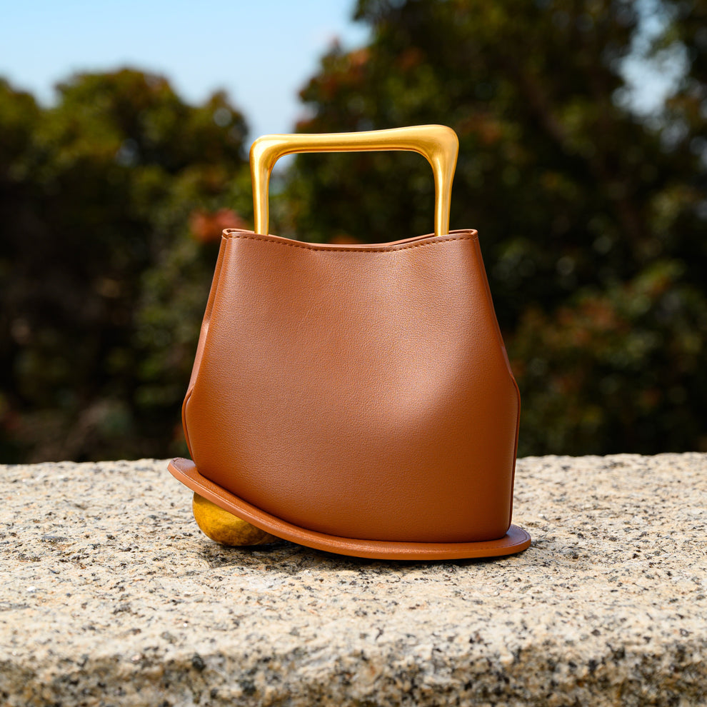 Monetra Genuine Leather Handbag (Caramel)