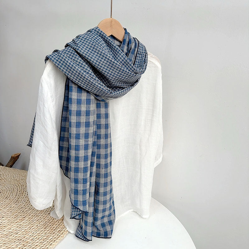 British Sapphire Double sided Cotton Stole