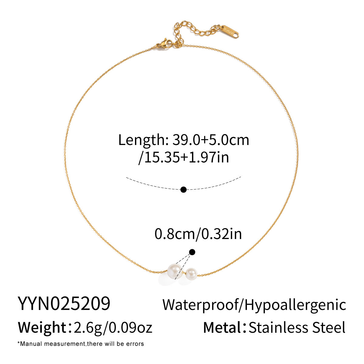 Mode Pearl Chain Necklace