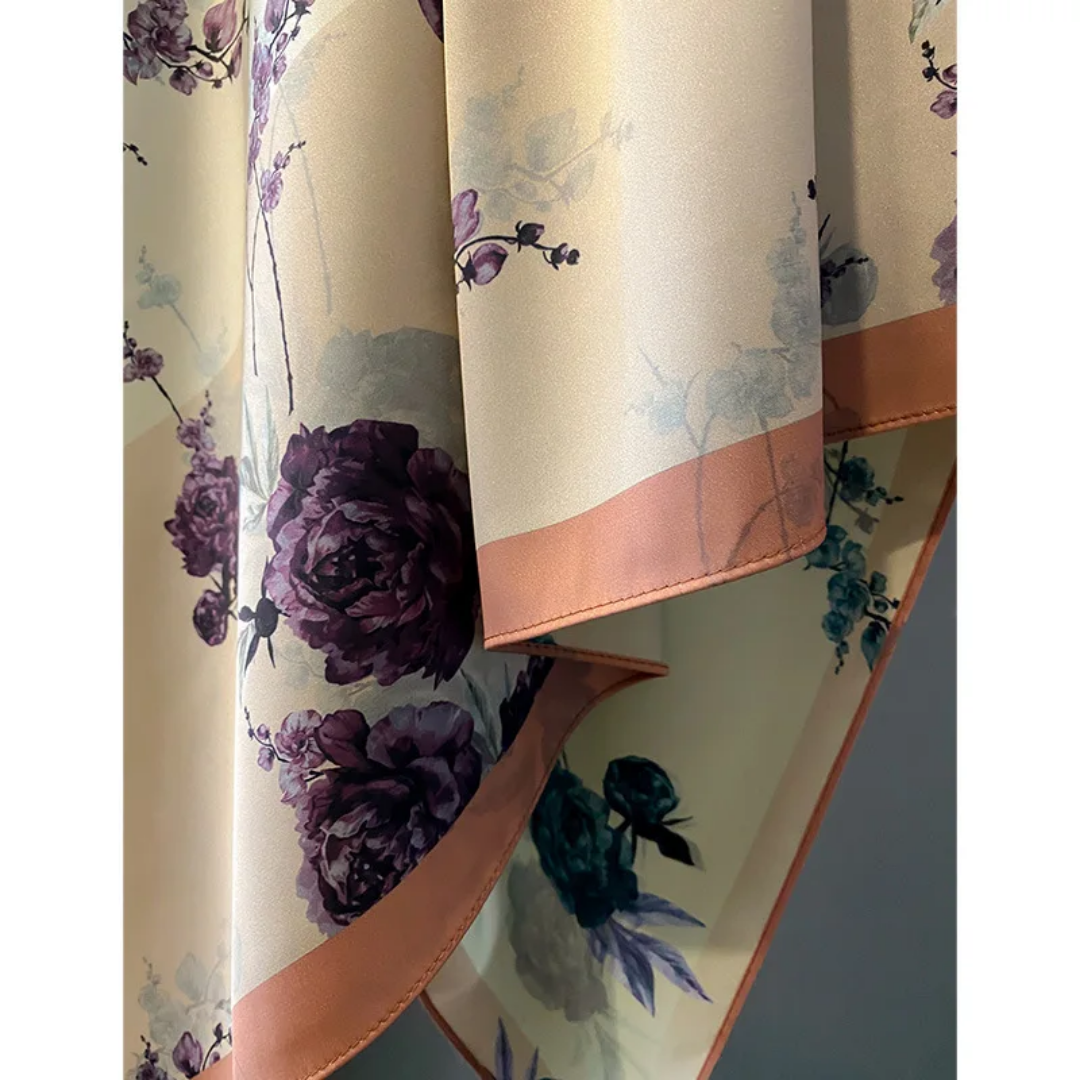 Teff Double Sided Silk Scarf (90x90cms)