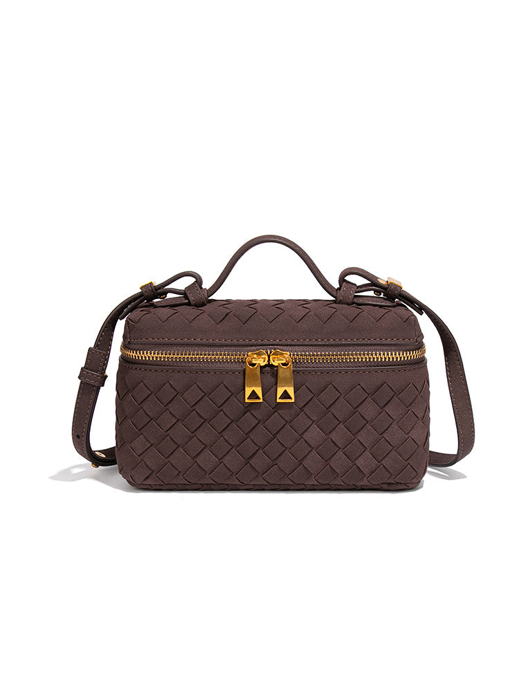 Lorena Vegan Leather Bag (Chocolate Suede)