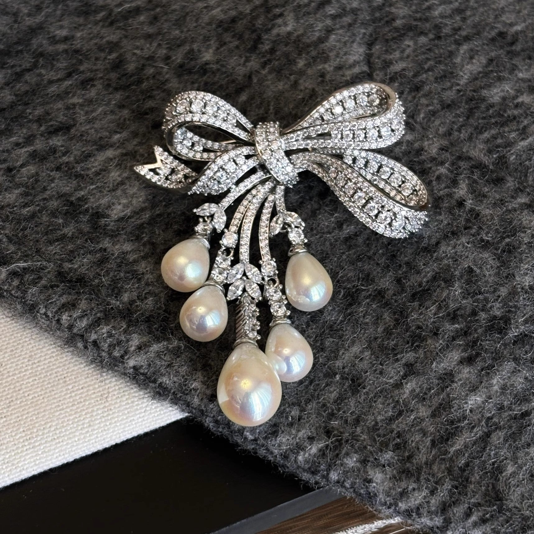 Frostleaf Zirconia Brooch