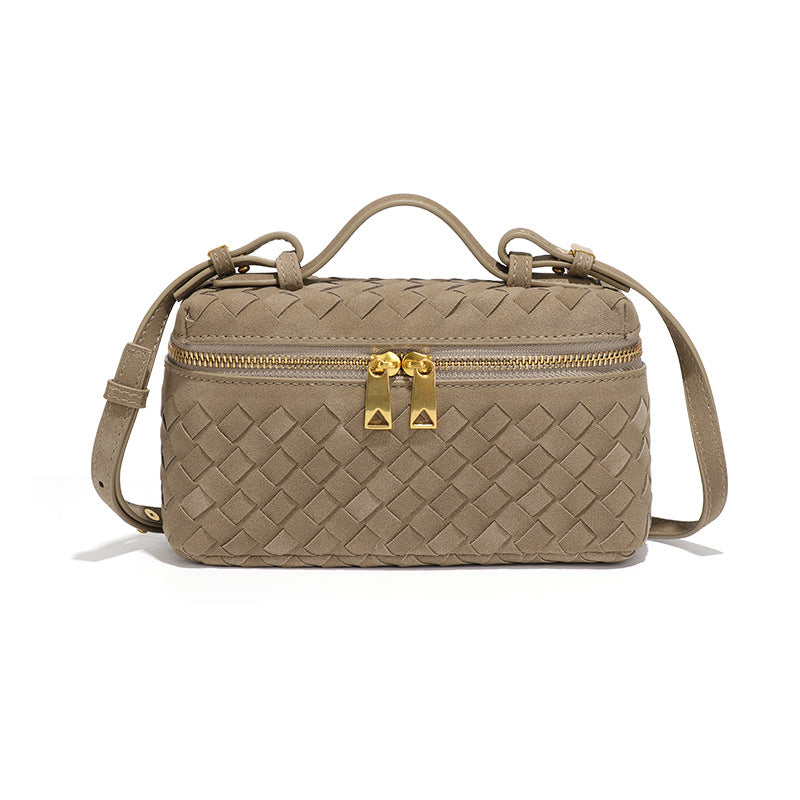 Lorena Vegan Leather Bag (Khaki Suede)