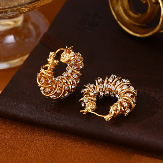 Marbel Hoop Antique Earrings