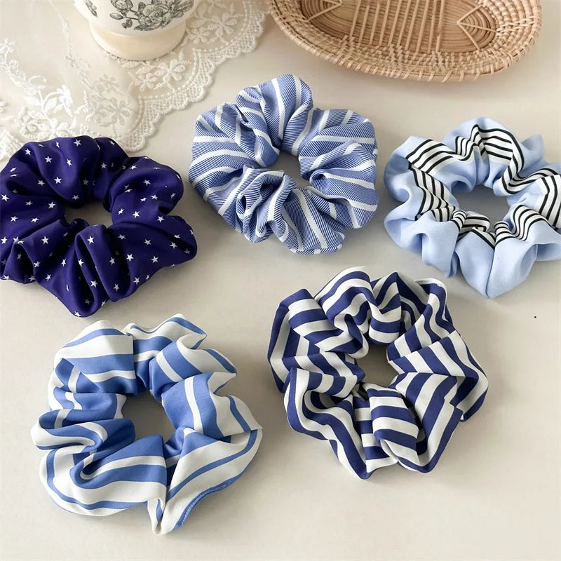 Blue Pattern Scrunchie