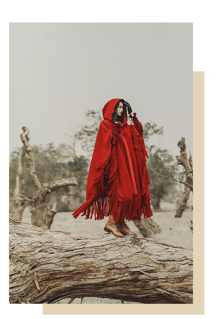 Queen Carmine Designer Handmade Poncho