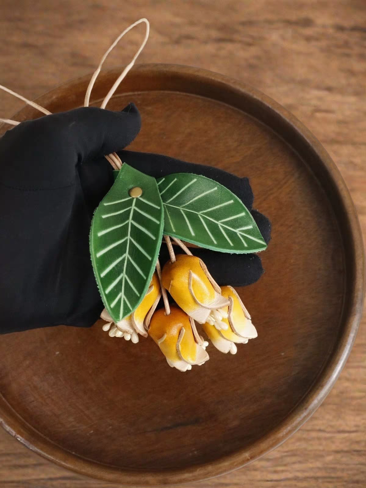 Garden Bird Genuine Leather Bag Charm