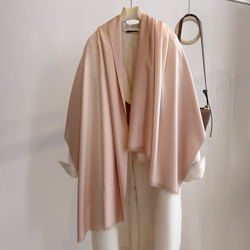 Elaris Ivory Gradient Light Cashmere Shawl
