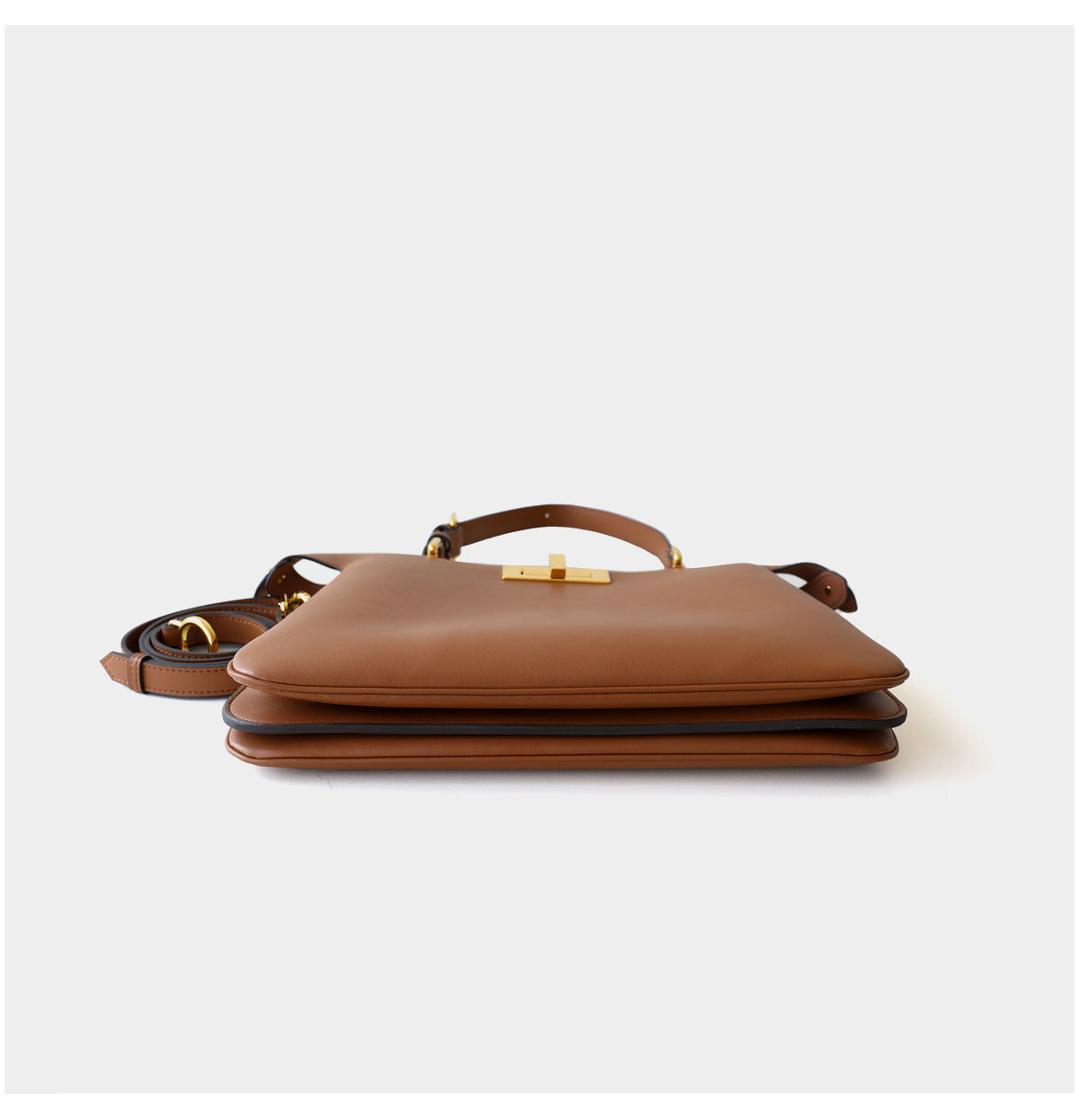 Tasia Genuine Leather Handbag (Tan)