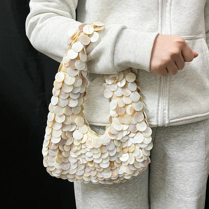 Shell Cascade Mother Of Pearl Evening Bag