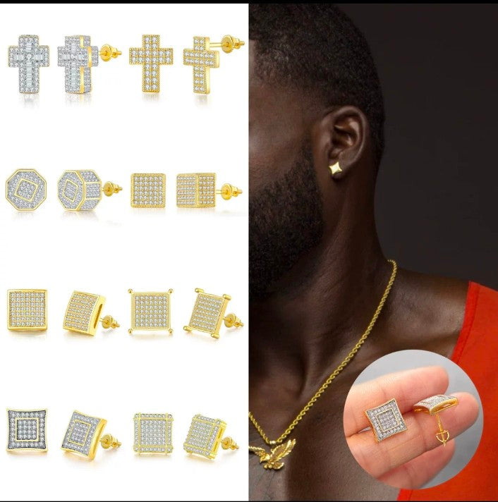 Etra Zirconia Unisex Bling Studs