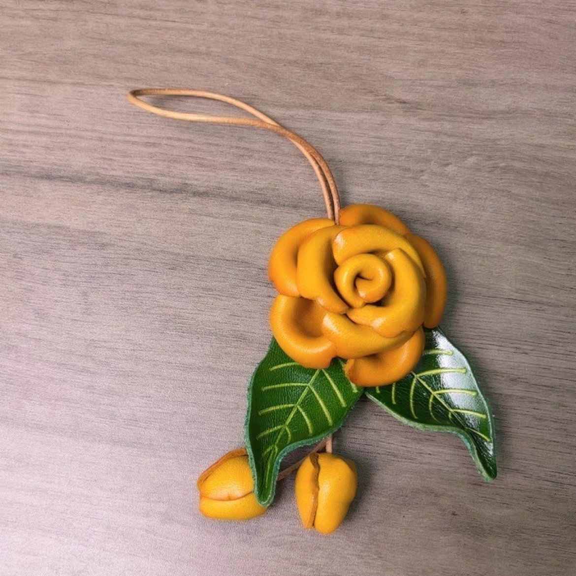 Flora Tassle Genuine Leather Bag Charm