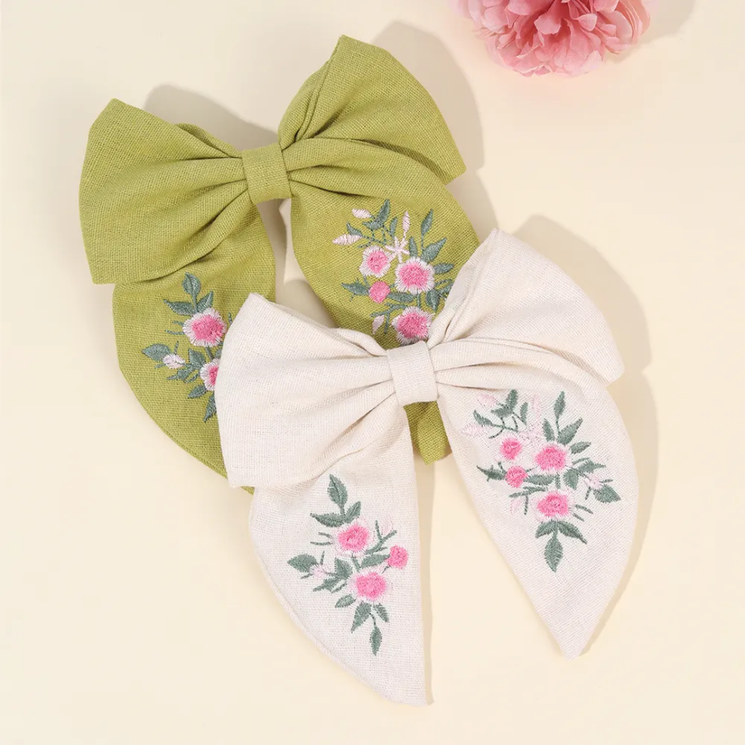 Boutique Embroidered Side Pin