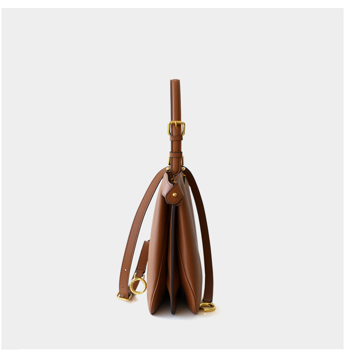 Tasia Genuine Leather Handbag (Tan)