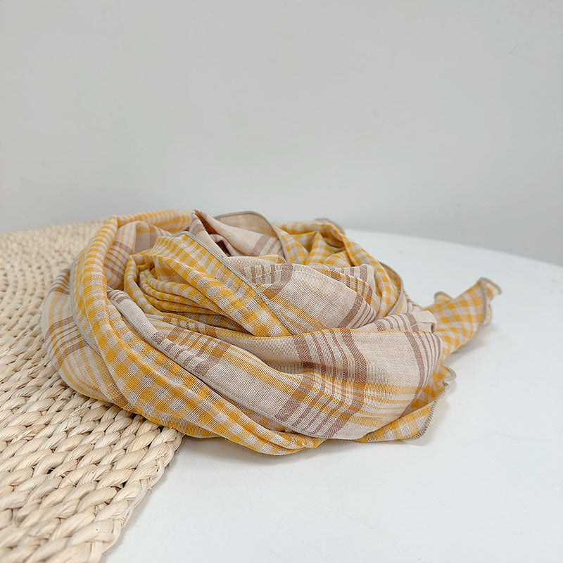 British Mustard Double sided Cotton Stole