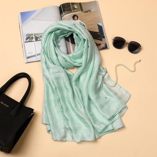 Aquamarine Silk Linen Stole