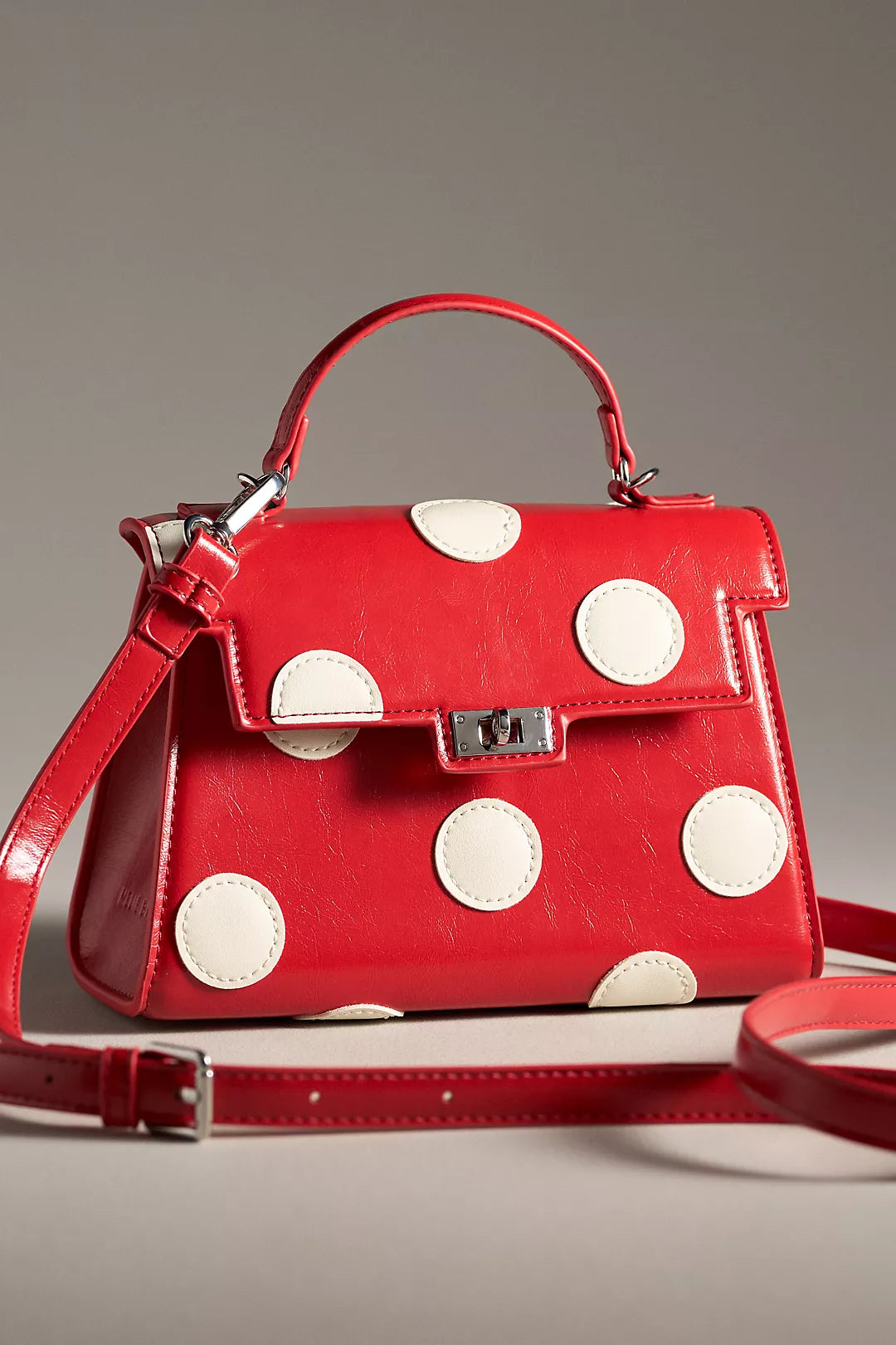 Minique PolkaDots Vegan Handbag (Red)