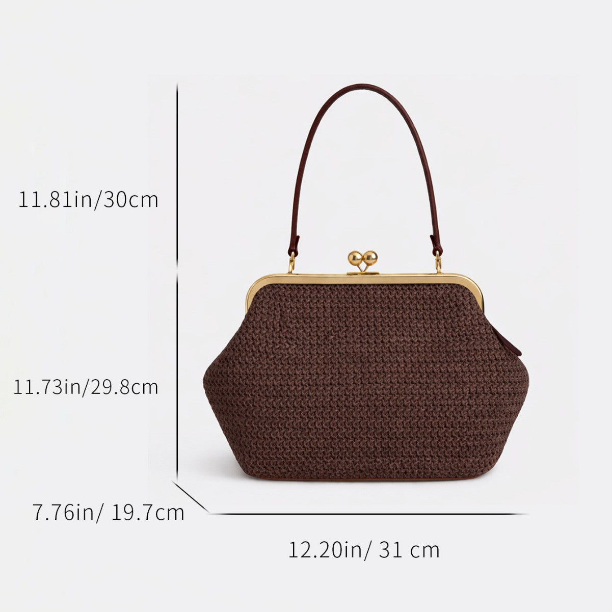 Amaris Straw Evening Bag (Brown)
