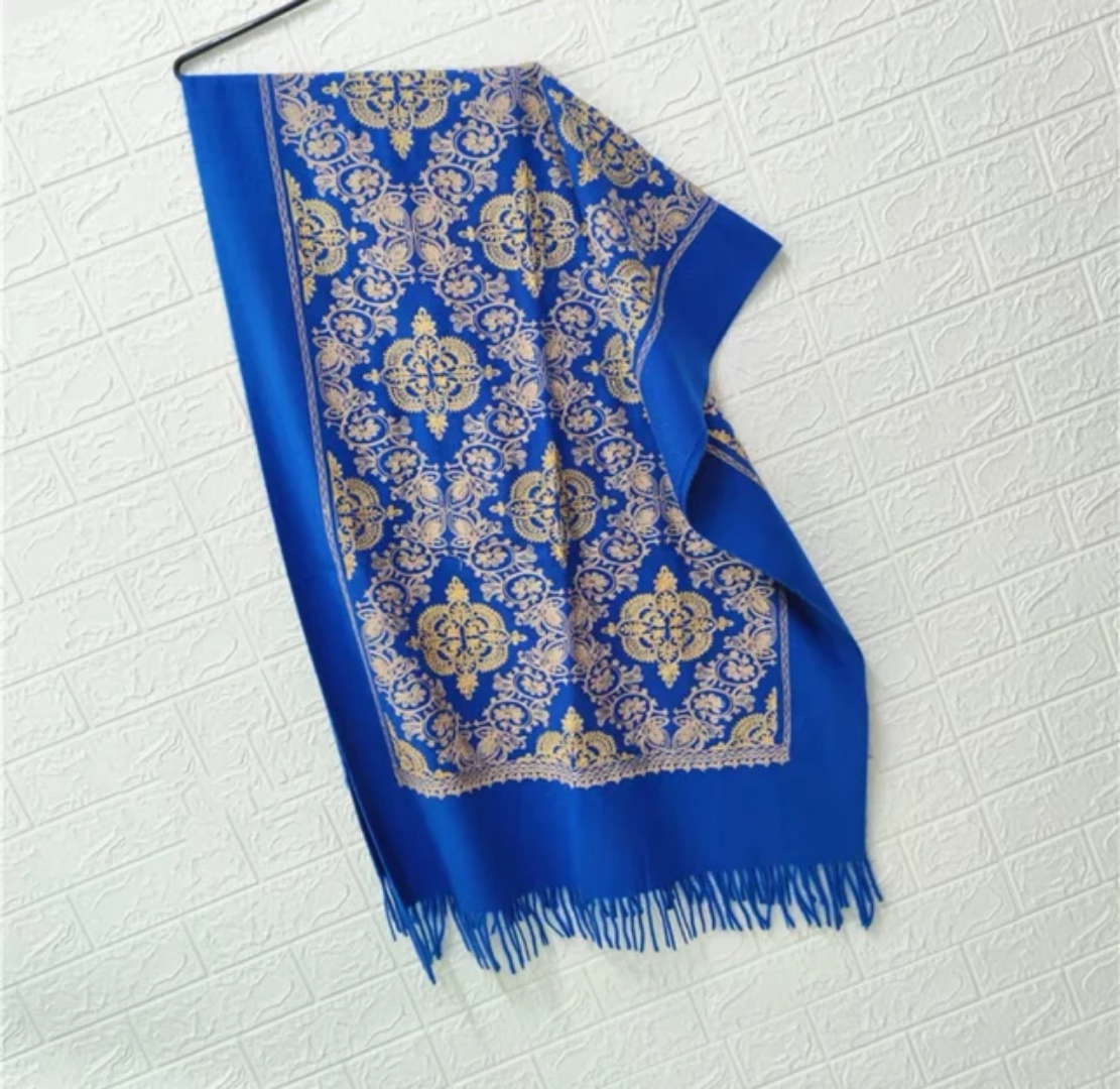 Majestine Sapphire Rich Pashmina Shawl