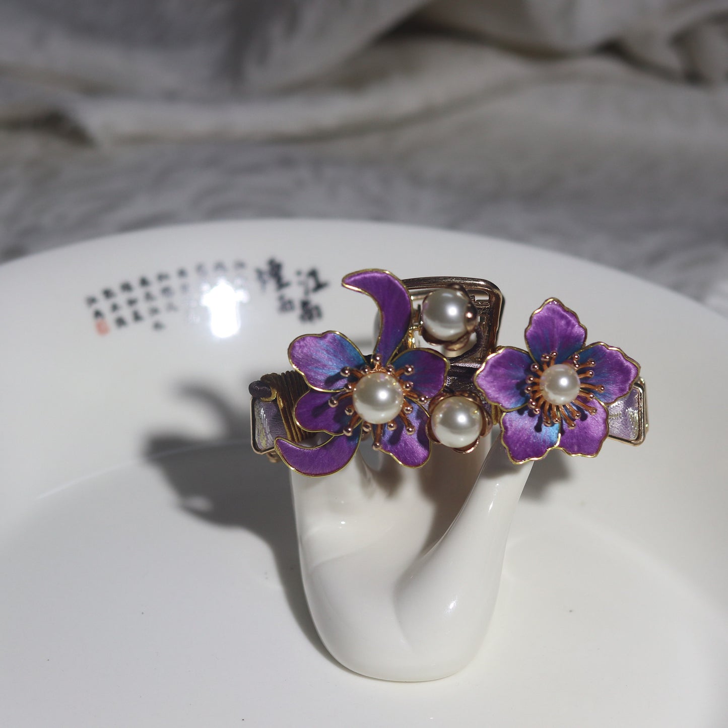 Faryn Silk Flower Handmade Claw Clip
