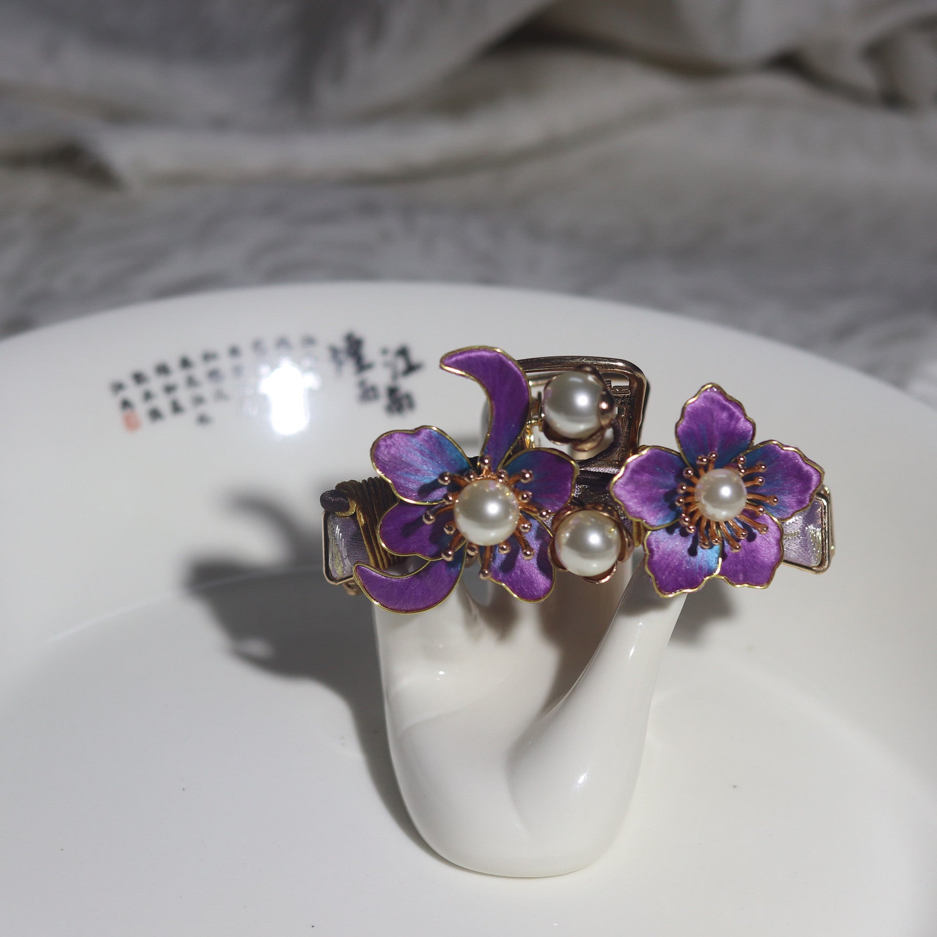 Faryn Silk Flower Handmade Claw Clip