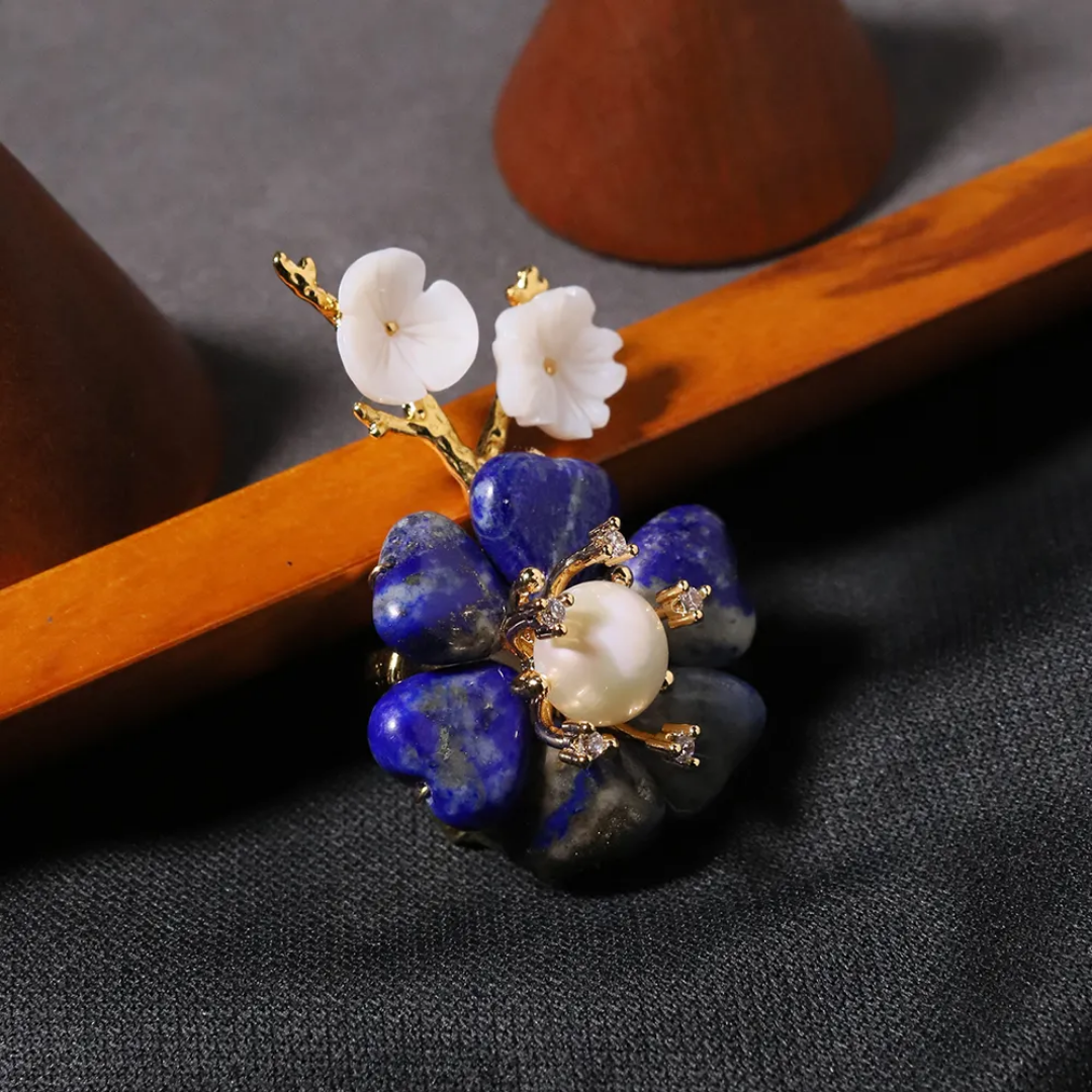 Lazura Lapis Lazuli Brooch/necklace
