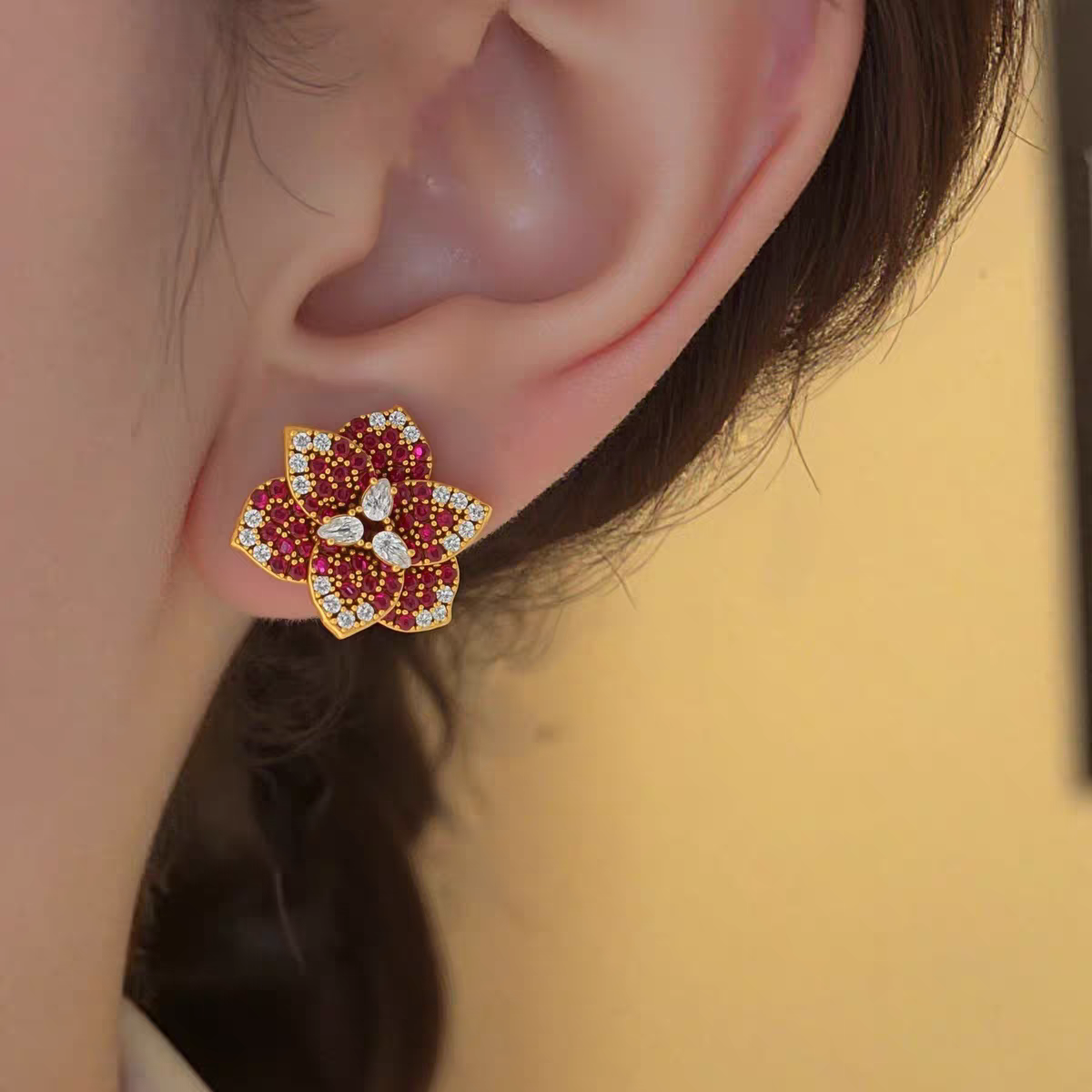 Aurora Rose Antique Earrings