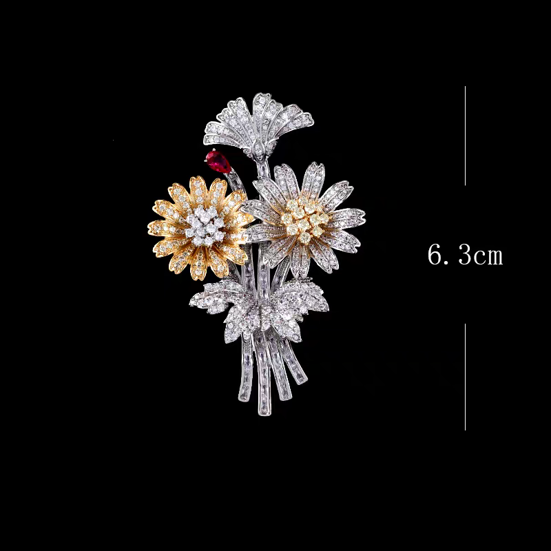 Sunmeadow Zirconia Brooch