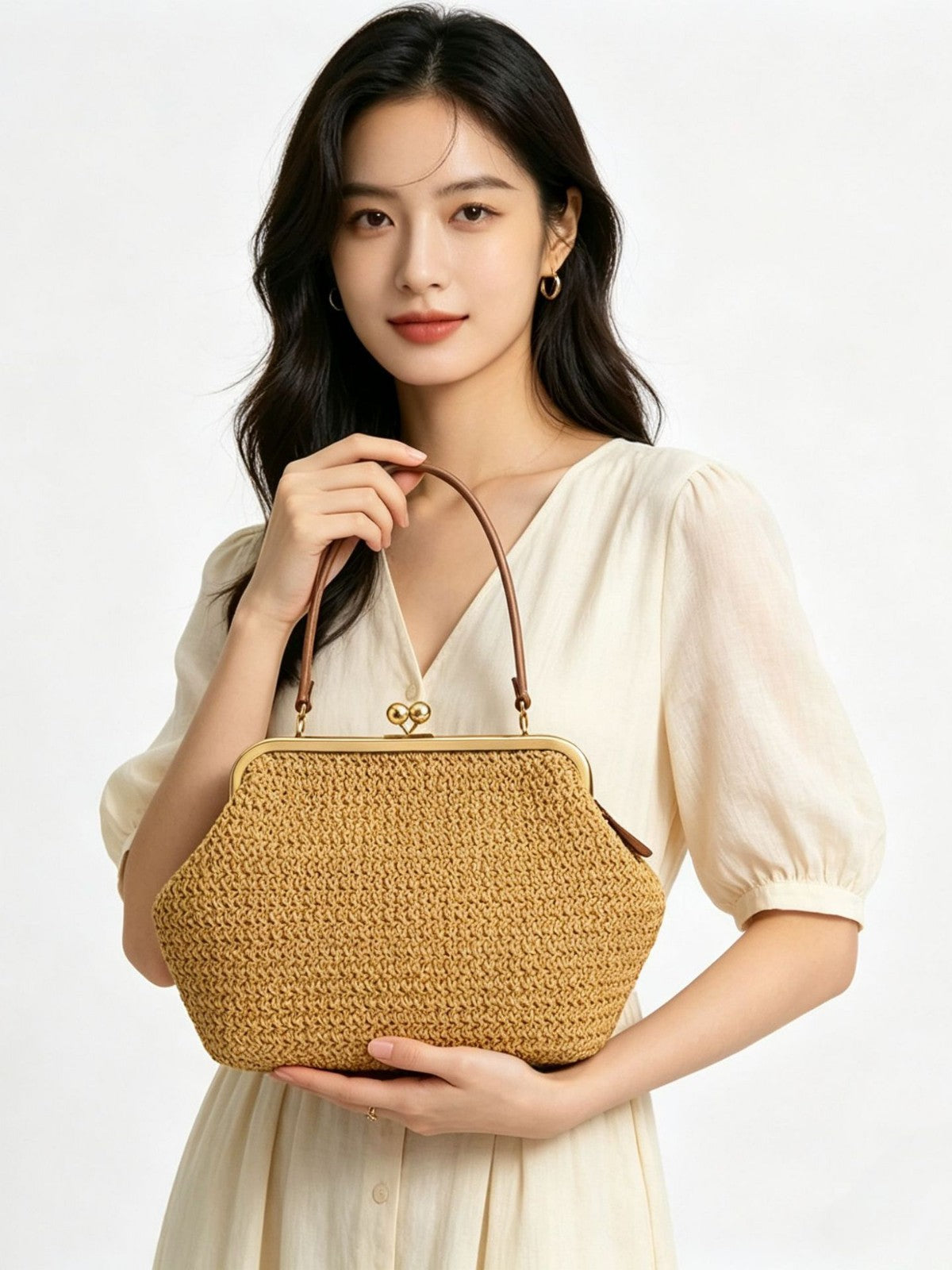 Amaris Straw Evening Bag (Tan)