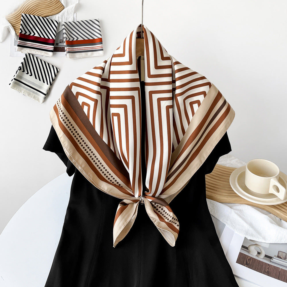 Maze Crest Silk Scarf (90x90cms)