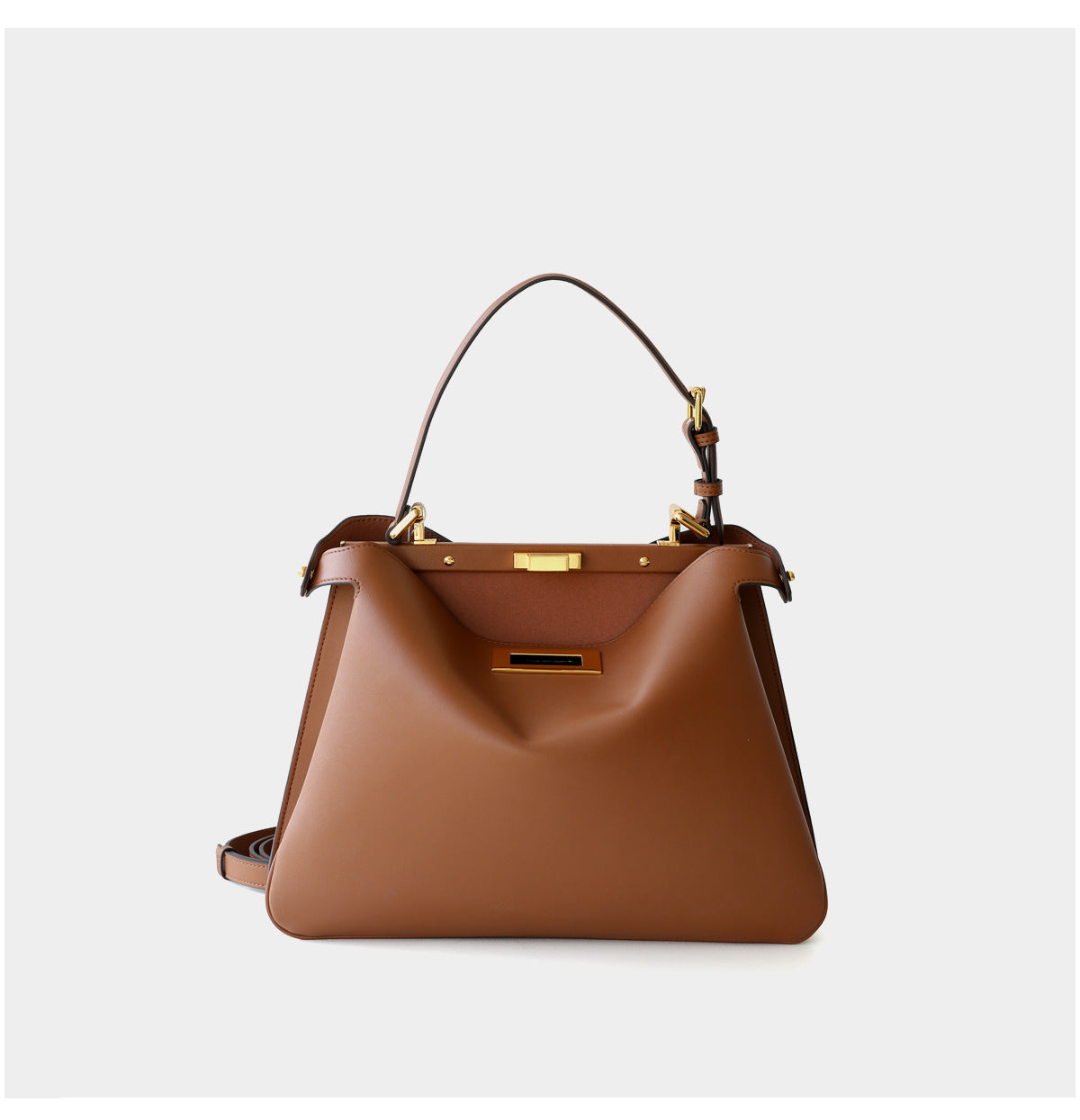 Tasia Genuine Leather Handbag (Tan)