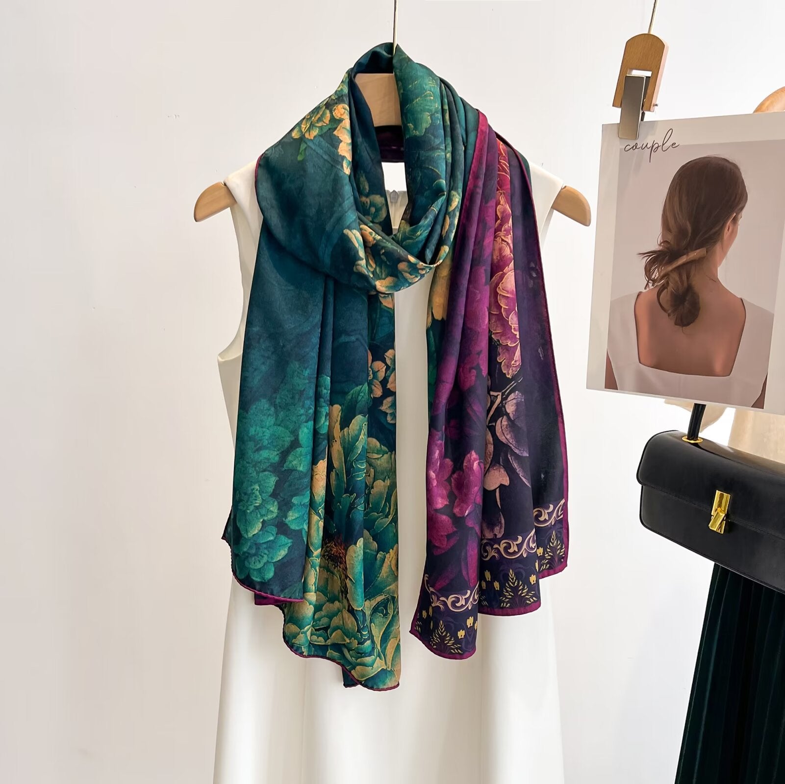 BeatRice Double Sided Printed Silk Stole (180*70cms)