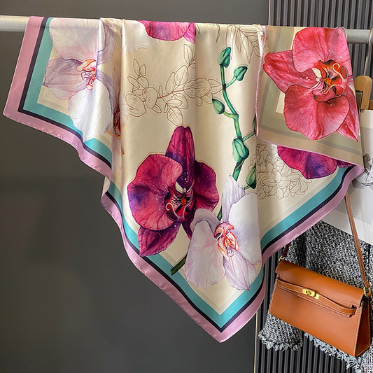 Vian Double Sided Silk Scarf (90x90)