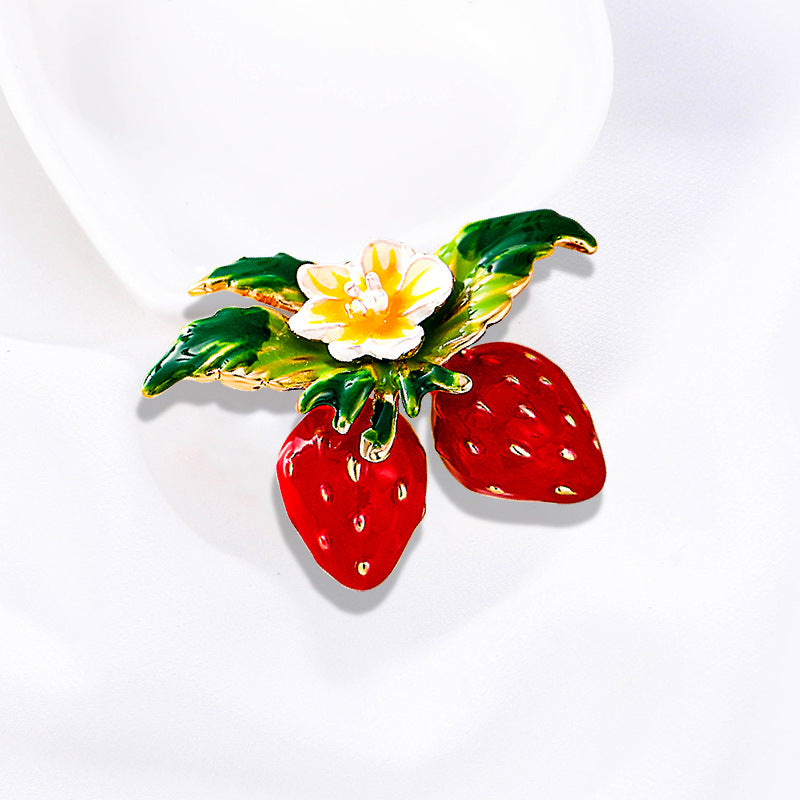 Strawelle Enamel Brooch