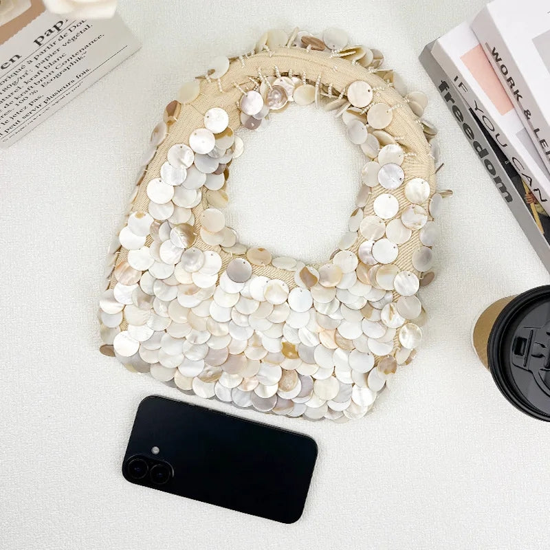 Shell Cascade Mother Of Pearl Evening Bag