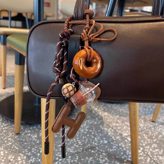 Caramel Loop Vegan Leather Bag Charm