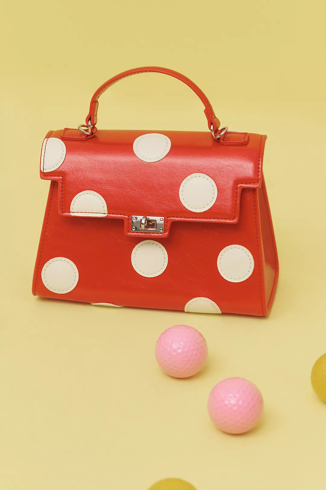 Minique PolkaDots Vegan Handbag (Red)