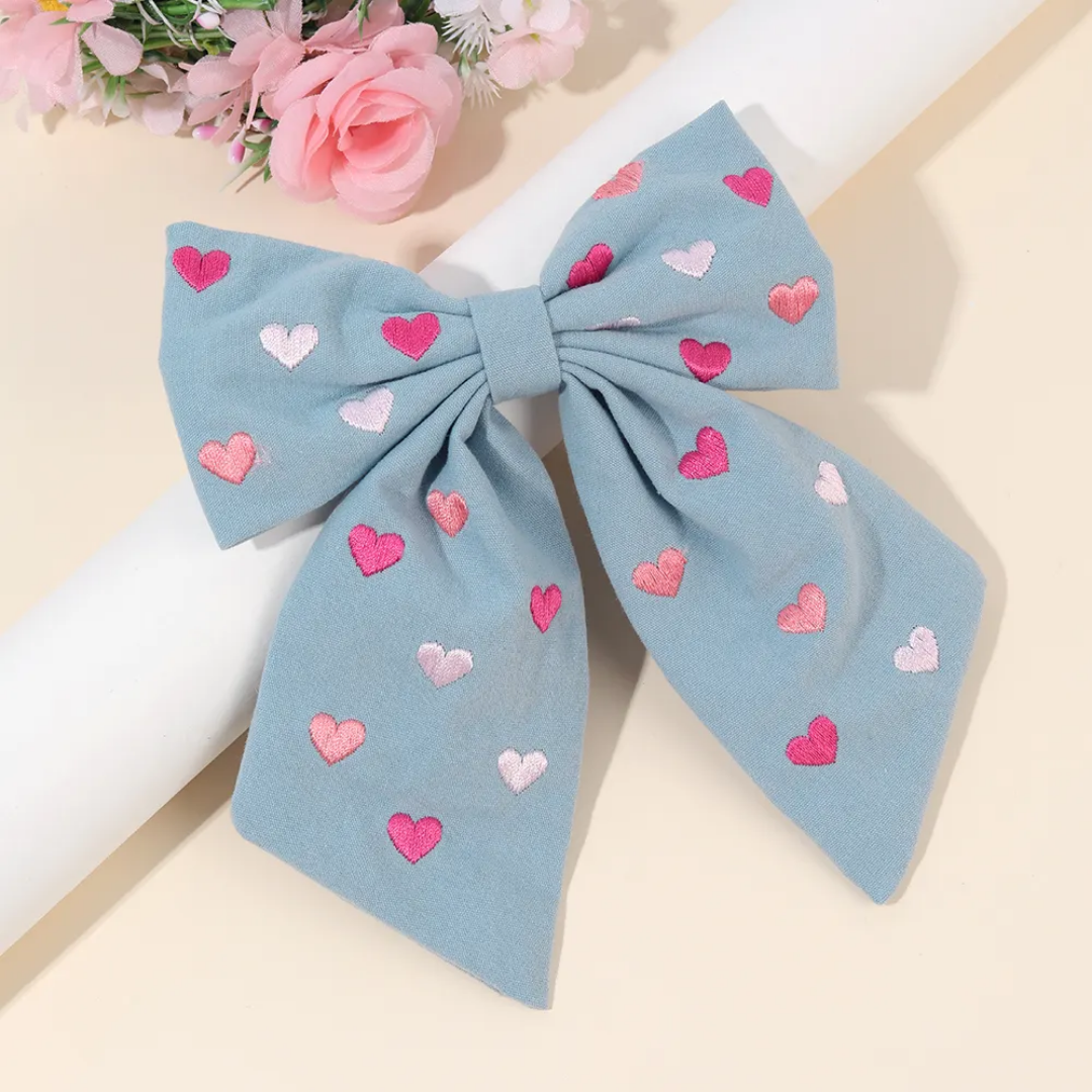 Embroidered Bow Baratte Pin