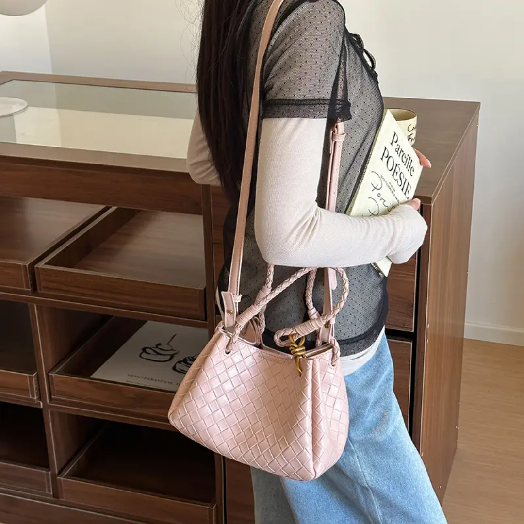 Sienna Mini Vegan Leather Handbag (Pink)