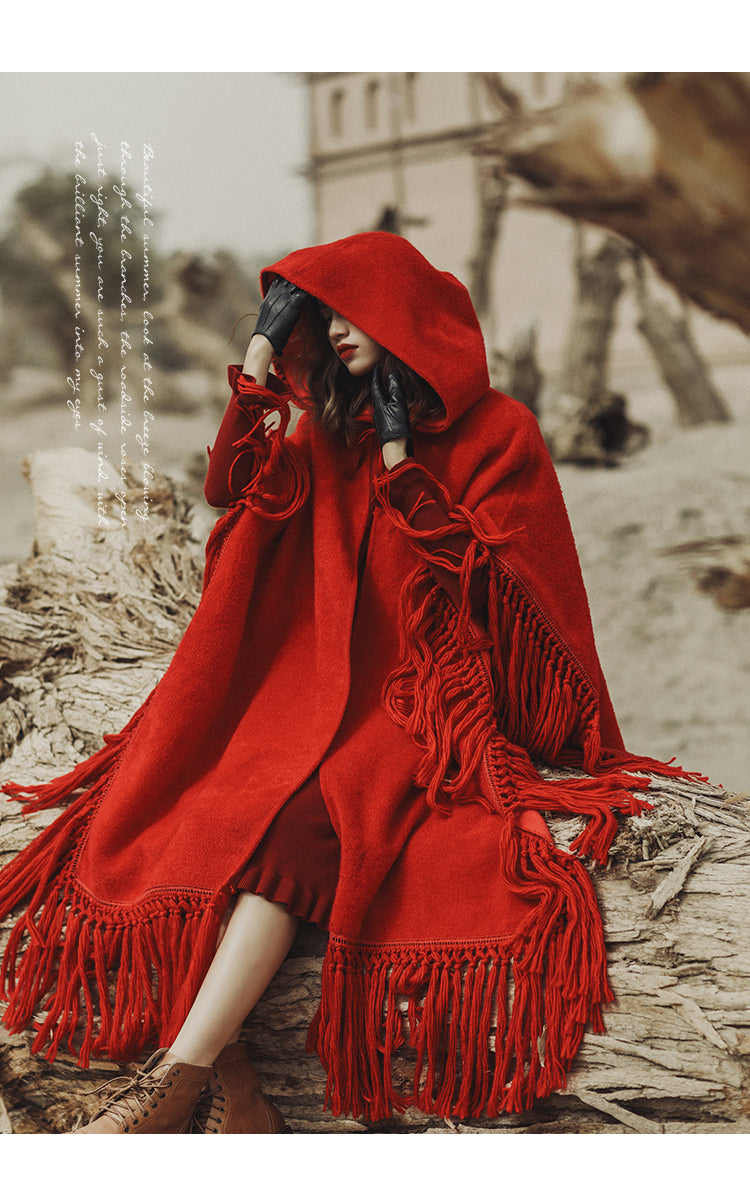 Queen Carmine Designer Handmade Poncho