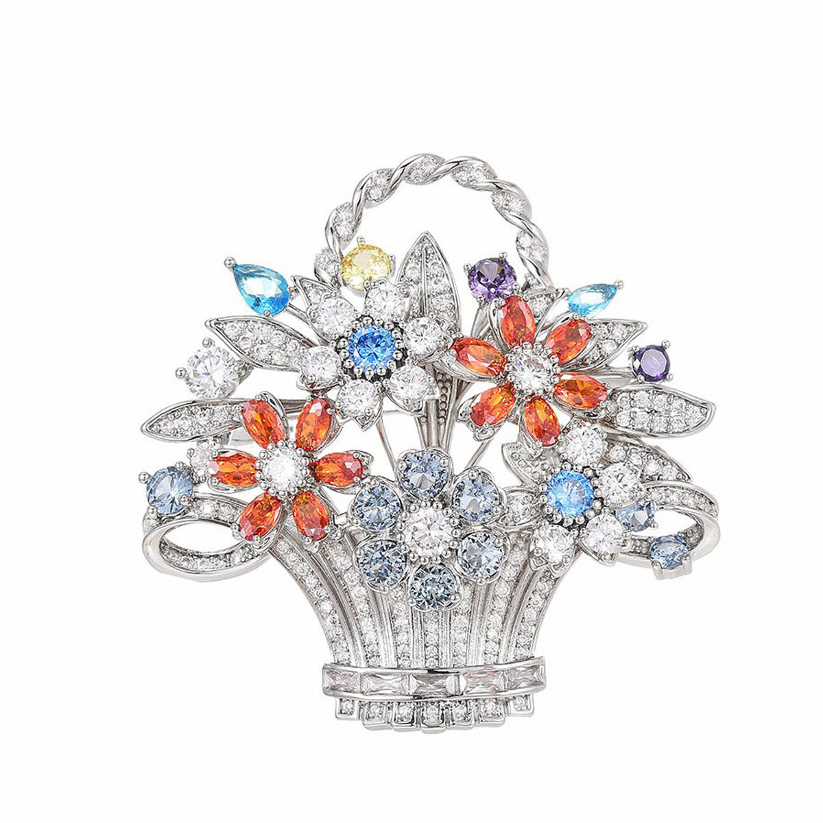 Basket Zirconia Brooch
