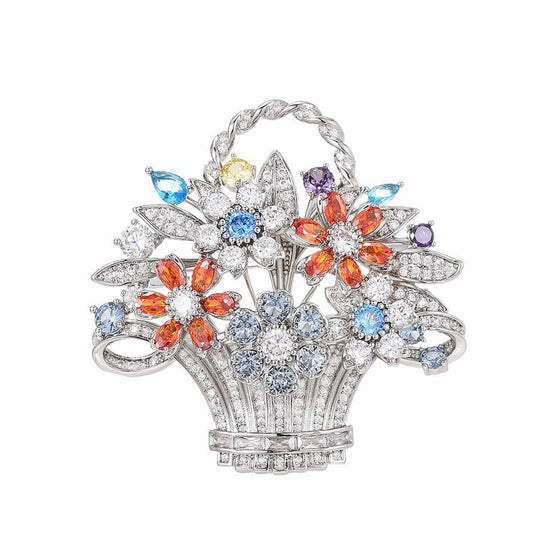 Basket Zirconia Brooch