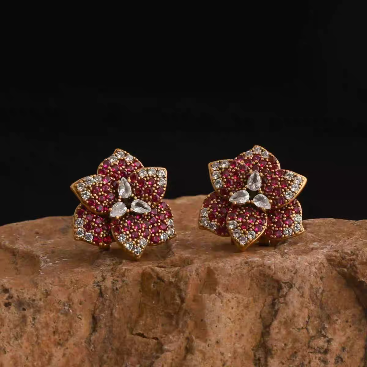 Aurora Rose Antique Earrings
