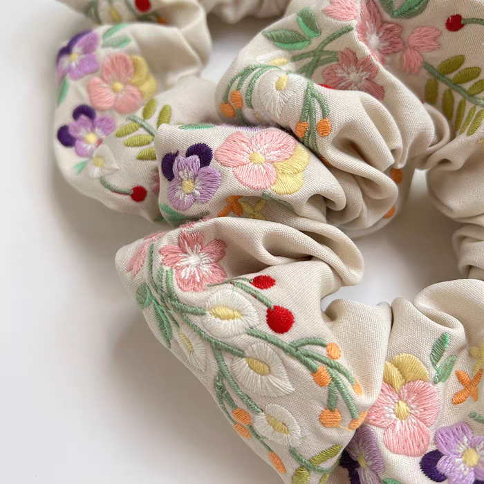 Glint Embroidered Scrunchie