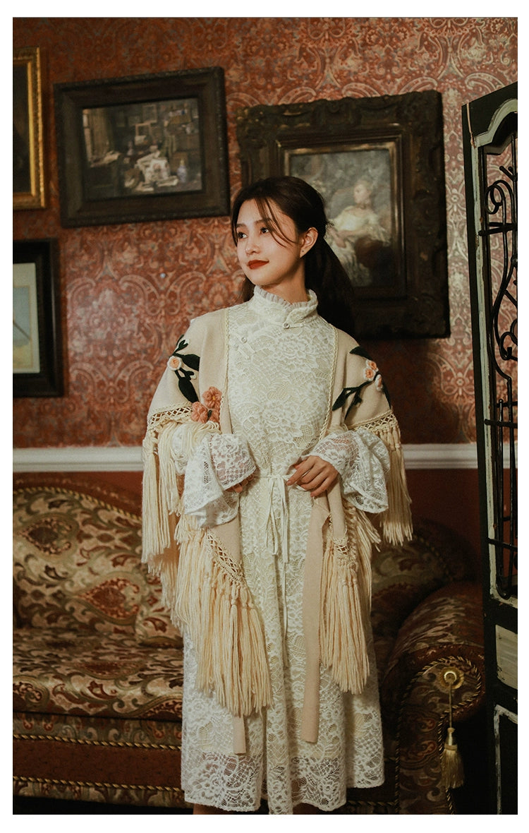 Cream Drift Premium Handmade poncho