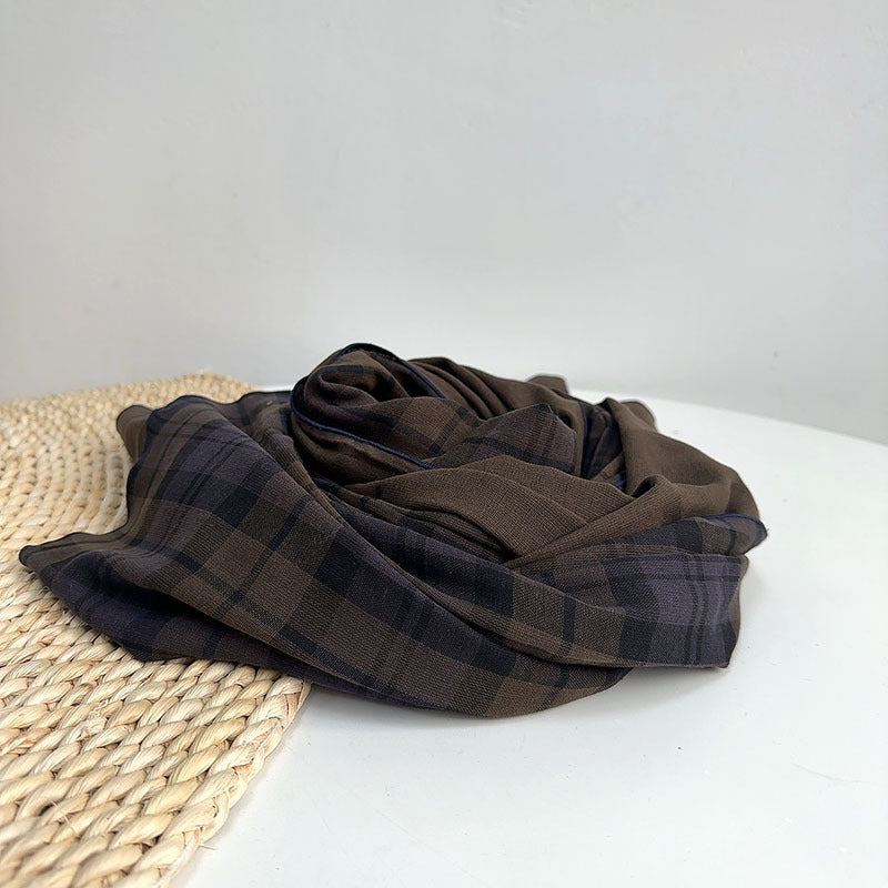 British Mocha Double sided Cotton Stole