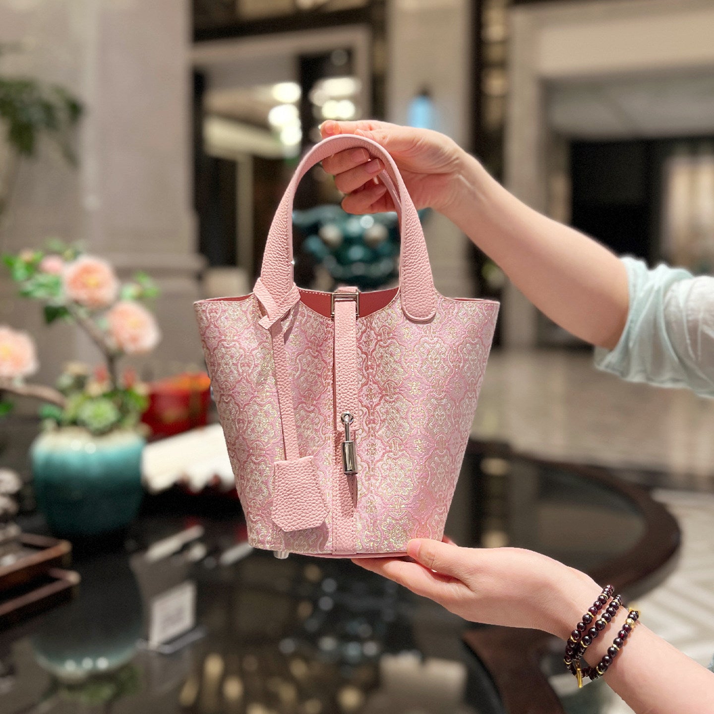 Paloma Brocade Bag (Pink)