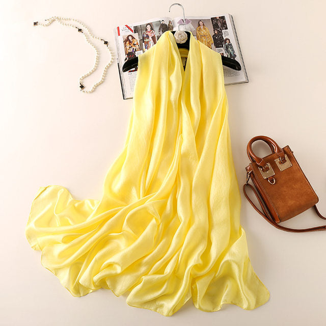 Yellow Silk Linen stole