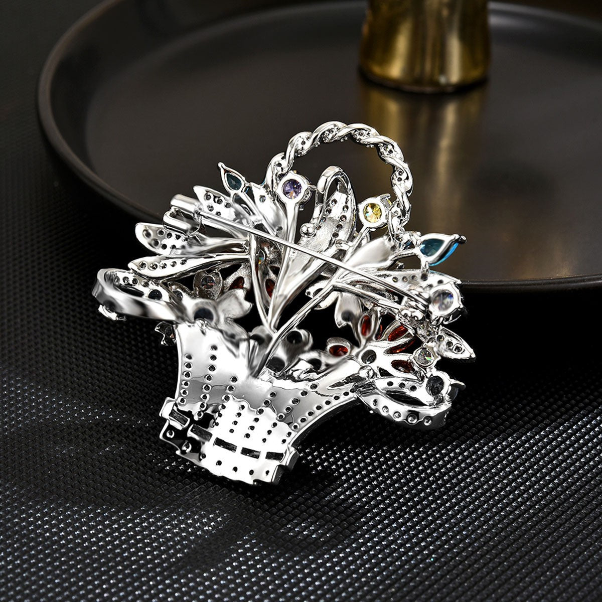Basket Zirconia Brooch